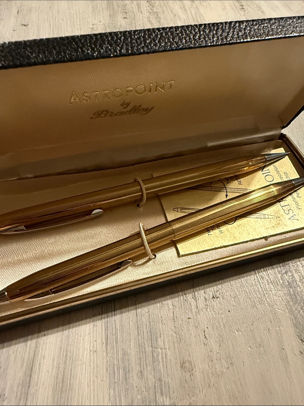 Vintage Astropoint by Bradley Luxury Gold and silver Pen + pencil Set